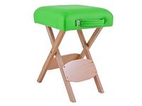 QUIRUMED Opvouwbare kruk van hout met gevoerde zitting pistache groen