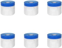 vidaXL Maskerfolie met zelfklevende tape 6 stuks Doorzichtig en Blauw
