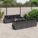 Maison Exclusive - Ensemble de meubles de jardin 9 pièces avec canapé et coussins, noir, en polyrotin