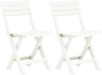 vidaXL Opklapbare stoelen, 2 stuks, wit plastic
