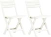 vidaXL Opklapbare stoelen, 2 stuks, wit plastic