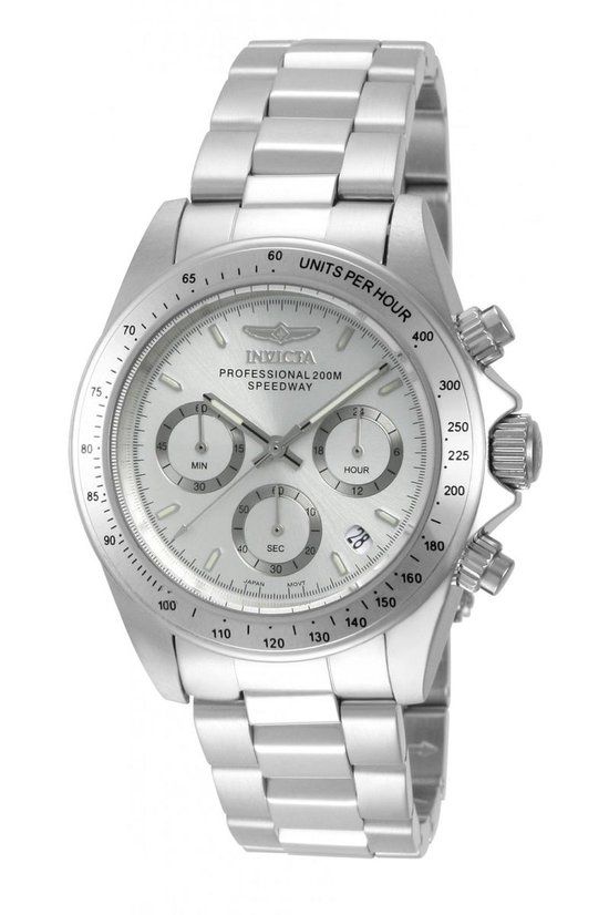 Invicta Speedway 14381 Unisex Horloge - 39.5mm - Zilverkleurig