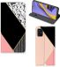 B2Ctelecom Samsung Galaxy A51 Book Case Zwart Roze Vormen
