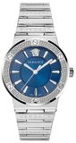 Versace Greca Logo Lady VEVH00520 Dameshorloge Blauw Staal Analoog 38mm