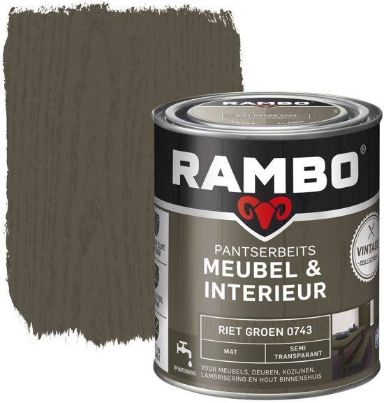 Rambo Pantserbeits Meubel&interieur Mat Riet Groen 0743-0 75 Ltr