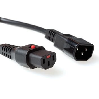 ACT Netsnoer C13 IEC Lock - C14 zwart 2 m, PC1021 AK5034