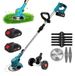 Batterie-grastrimmer - Outils de jardin électriques - 7800 tours par minute - Pliable - Tige réglable 100–135 cm - 2 batteries