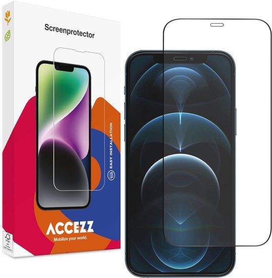 Accezz Screen Protector - Gehard Glass Full Cover - Geschikt voor Apple iPhone 12 Pro Max