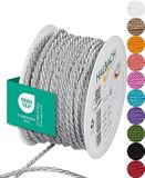 Halbach Satijnen koord, 4 mm x 25 m, lichtgrijs | Glanzend acetaatkoord, gemaakt in Duitsland en Öko-Tex 100 gecertificeerd, wasbaar en weerbestendig, ideaal voor binnen en