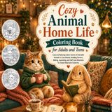 Cozy Animal Home Life Coloring Book for Adults and Teens