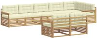 vidaXL - Bank loungeset - 8 zitplekken - Wit en crème - Polyester
