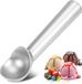 Cuillère à glace, 7 pouces, antiadhésif et résistant au gel, fabriqué en une seule pièce en aluminium, conception robuste et durable, facile à nettoyer, adapté pour la crème glacée italienne, la pâte à biscuits et la glace aux amandes (argenté)