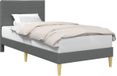 vidaXL Bedframe met hoofdeinde, donkergrijs, stof, 80 x 200 cm
