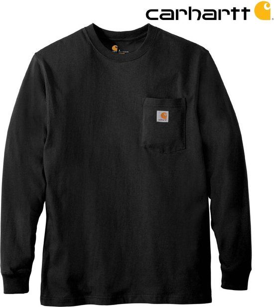 Carhartt Pocket T-Shirt - Heren - Zwart - Maat L (valt als XL)