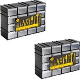 Merkloos Sorteerbakjes - Zwart - Kunststof - 16 lades - 22 x 8 x 15 cm - Inclusief deksel