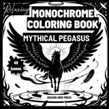 Relaxing Monochrome Coloring Book Mythical Pegasus