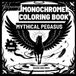 Relaxing Monochrome Coloring Book Mythical Pegasus
