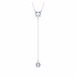 Swarovski Attract y-ketting, Ronde slijpvorm, Blauw, Rodium toplaag