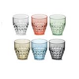 Guzzini Tiffany Set of 6 Low Glasses, 27 x 9,5 x h16 cm, Assorted