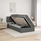 vidaXL LED-opbergbed met matras, donkergrijs, 100 x 200 cm, stof