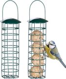 Relaxdays Vetbolhouder - Set van 2 - Hangend - 31 x 8,5 cm - Metaal - Donkergroen