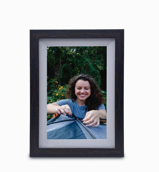 Pora&co Pora 10 inch WiFi Digital Photo Frame - HD+ IPS Display - White/Brown - Micro SD - Touchscreen