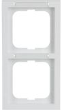 Busch-Jaeger BJ toekomstige lineaire frame, model 1722-184, NSK, dubbele uitvoering, kleur: davos/studioweiß, verticale tekst