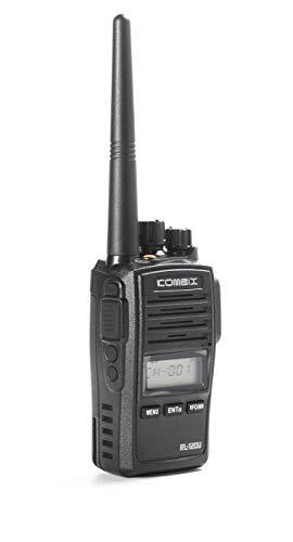 Kombix RL-120U professionele UHF-zender (400-470 MHz, met FM-radio-ontvanger, 256 kanalen, IP67) zwart