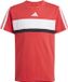 Adidas Kinder T-shirt Essentials Tiberio 3-Stripes Rood Gestreept Katoen Ronde Hals Korte Mouw Regular Fit