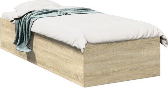 vidaXL Bedframe Bewerkt Hout Sonoma Eikenkleurig 100x200 cm