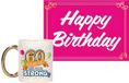 Bellatio Decorations Koffiemok 60 Jaar Goudkleurig Keramiek met Wenskaart