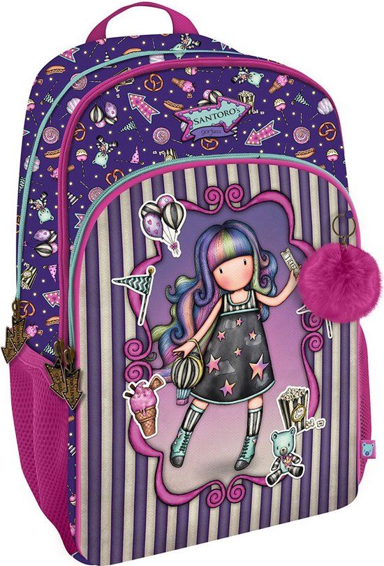 SANTORO Gorjuss Up and Away School Backpack - Purple - 29 x 45 x 17 cm - Unisex