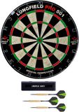 Longfield Dartbord professional - Dia 45.5 cm - met 3x goede kwaliteit dartpijltjes - Darten voor thuis - Dartspel