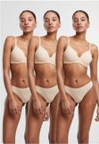 Urban Classics Bonded Tanga 3-Pack String Dames S Beige