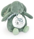 Doudou et Compagnie Lapin Doudou - Nachtlampje met Muziek en Projectie Saliegroen (19cm)