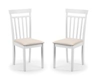 Julian Bowen Coast set van 2 witte eetkamerstoelen