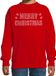 Bellatio Decorations Bol Glitter foute kersttrui - Rood - Merry Christmas - glitter steentjes - voor kinderen - kerstkleding -rhinestones 122/128