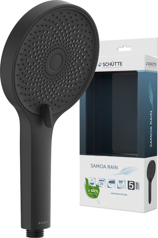 Schütte SAMOA RAIN Handdouche - 3 standen - Mat Zwart