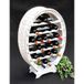Dandibo - Casier à vin blanc tonneau en bois pour 24 bouteilles style vintage shabby chic rustique bar porte-bouteilles debout tonneau à vin