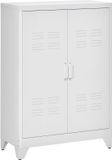 HOMCOM Archiefkast - Metaal - 75x33x110cm - Wit