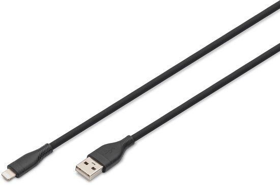 DIGITUS Siliconen aansluitkabel, USB-A naar Lightning, 0,5 m