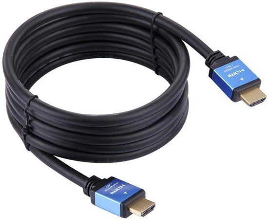 By Qubix Qubix HDMI kabel 2 meter 4K - HDMI naar HDMI - 2.0 versie - High Speed - HDMI 19 Pin Male naar HDMI 19 Pin Male Connector Cable - Blue line