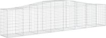 vidaXL Mur en gabion arqué 400x50x80/100 cm fer galvanisé