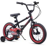 OEM Kinderfiets 14 inch BMX-stijl zwart/rood met stabilisatorwielen