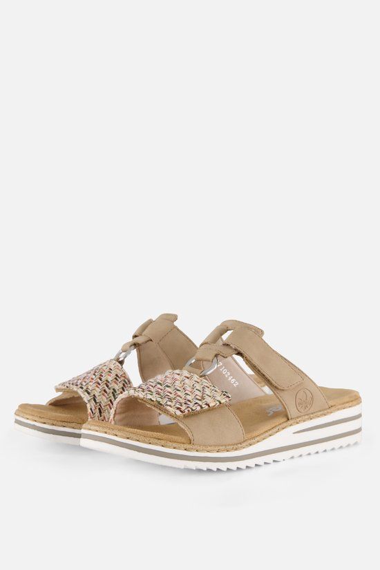 Rieker Slippers E1/2 beige combi Synthetisch - Maat 40