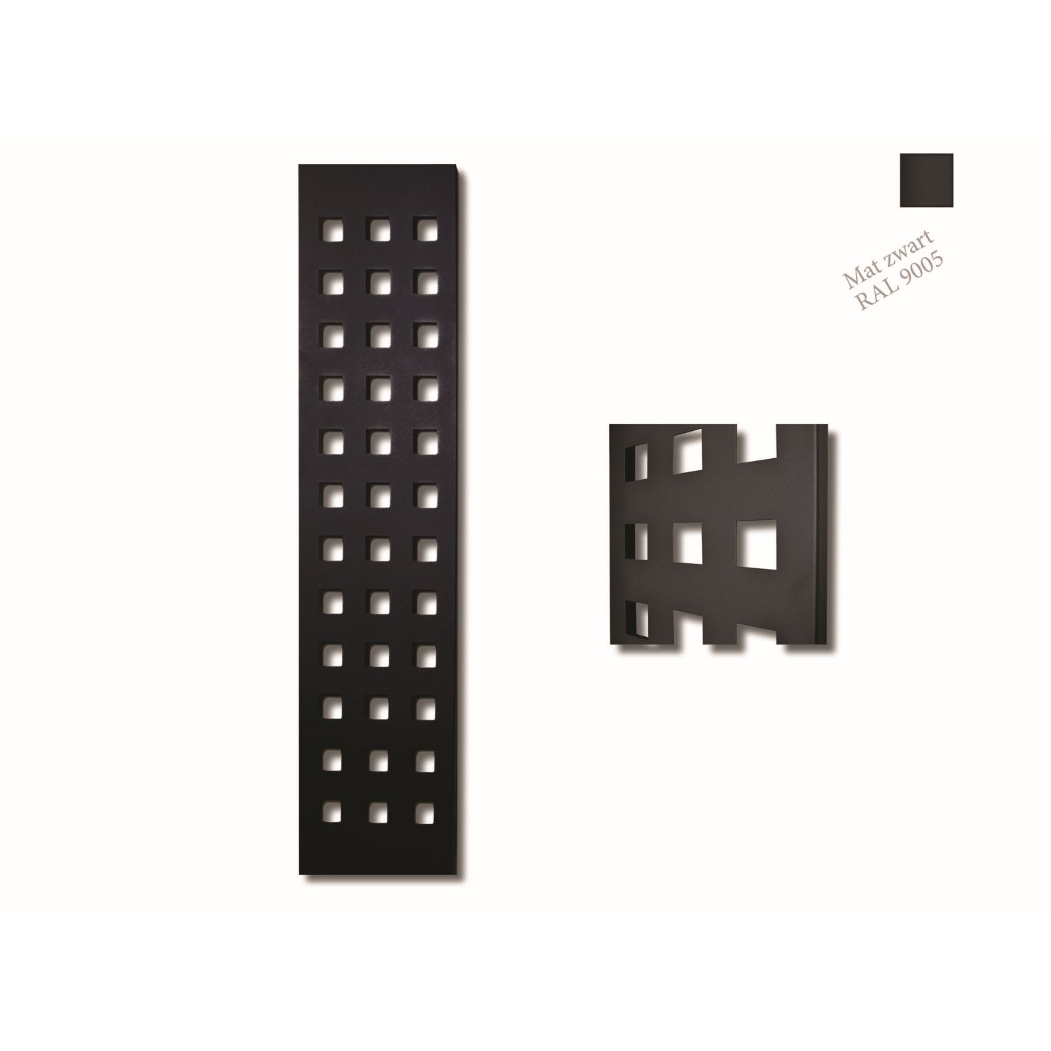 Sanicare Square designradiator 180x40cm zwart mat HRDSQUARE401800A