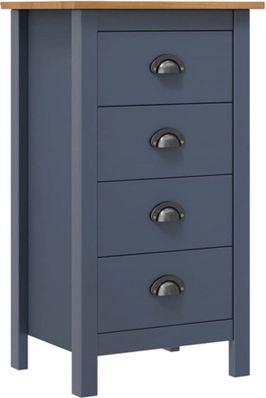 vidaXL Hill Dressoir 46x35x80 cm Massief Grenenhout Grijs