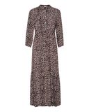 Cream Cream maxi-jurk voor dames, bandkraag, trekkoord, taille, 3/4 mouwen, knopen, jurk voor dames
