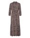 Cream Cream maxi-jurk voor dames, bandkraag, trekkoord, taille, 3/4 mouwen, knopen, jurk voor dames