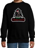 Bellatio Decorations Shoppartners Bv Dieren kersttrui rottweiler zwart kinderen - Foute honden kerstsweater jongen/ meisjes - Kerst outfit dieren liefhebber 134/146